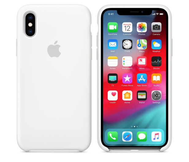 Etui Silicone Case do iPhone XS biale - 449538 - zdjęcie